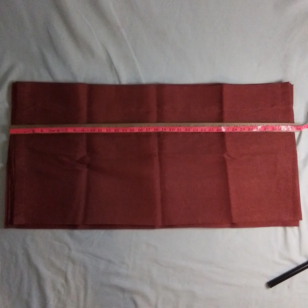 Set of four Burnt Red Rod Pocket Curtain Toppers